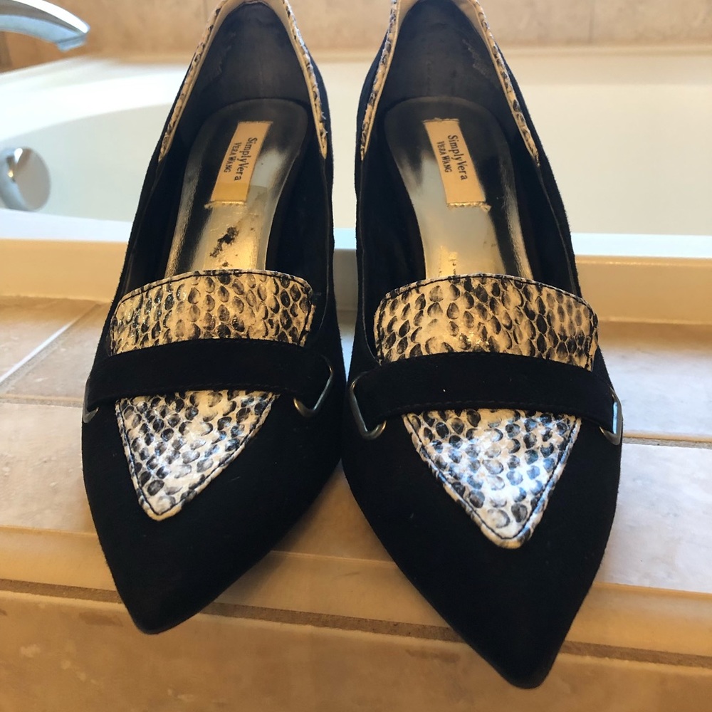 Croc and Black Vera Wang heels.